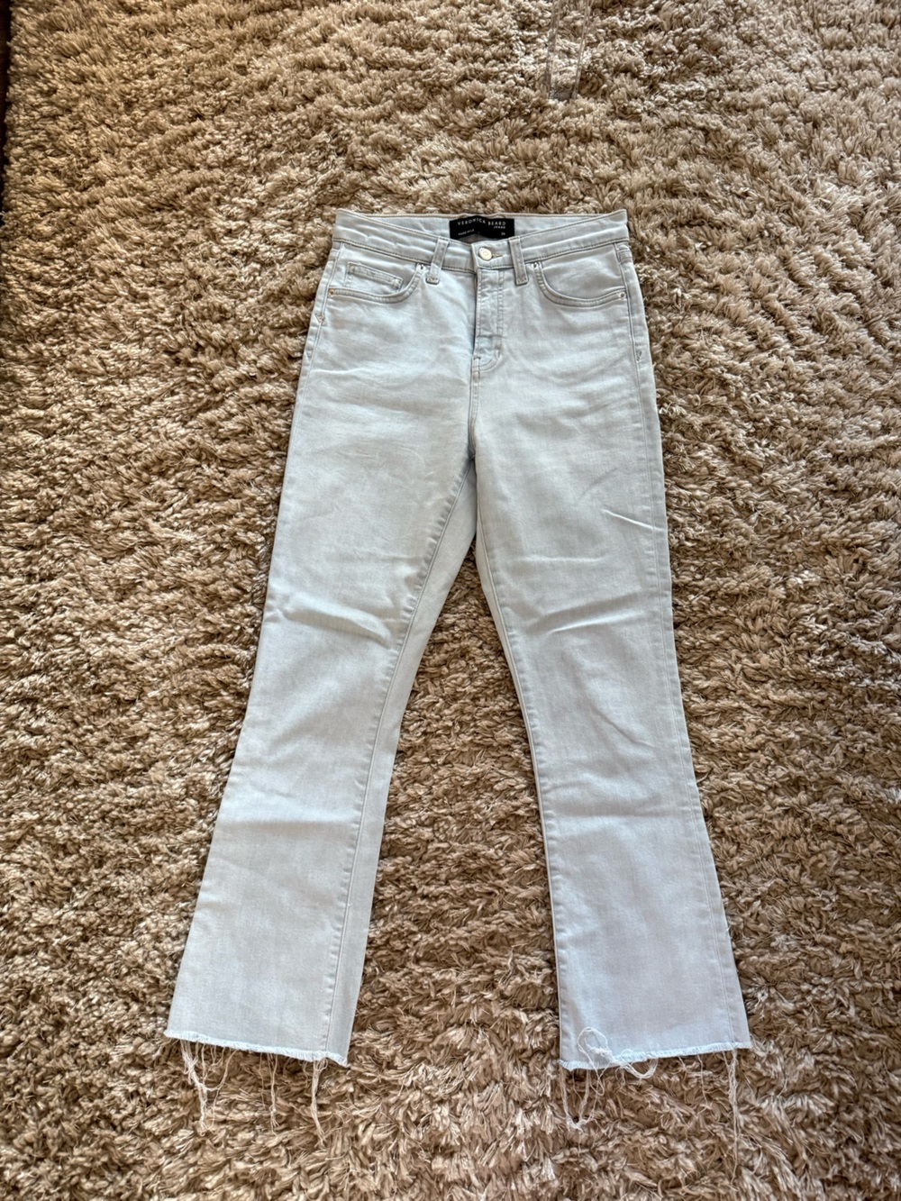 Veronica Beard crop flair fit jeans light wash